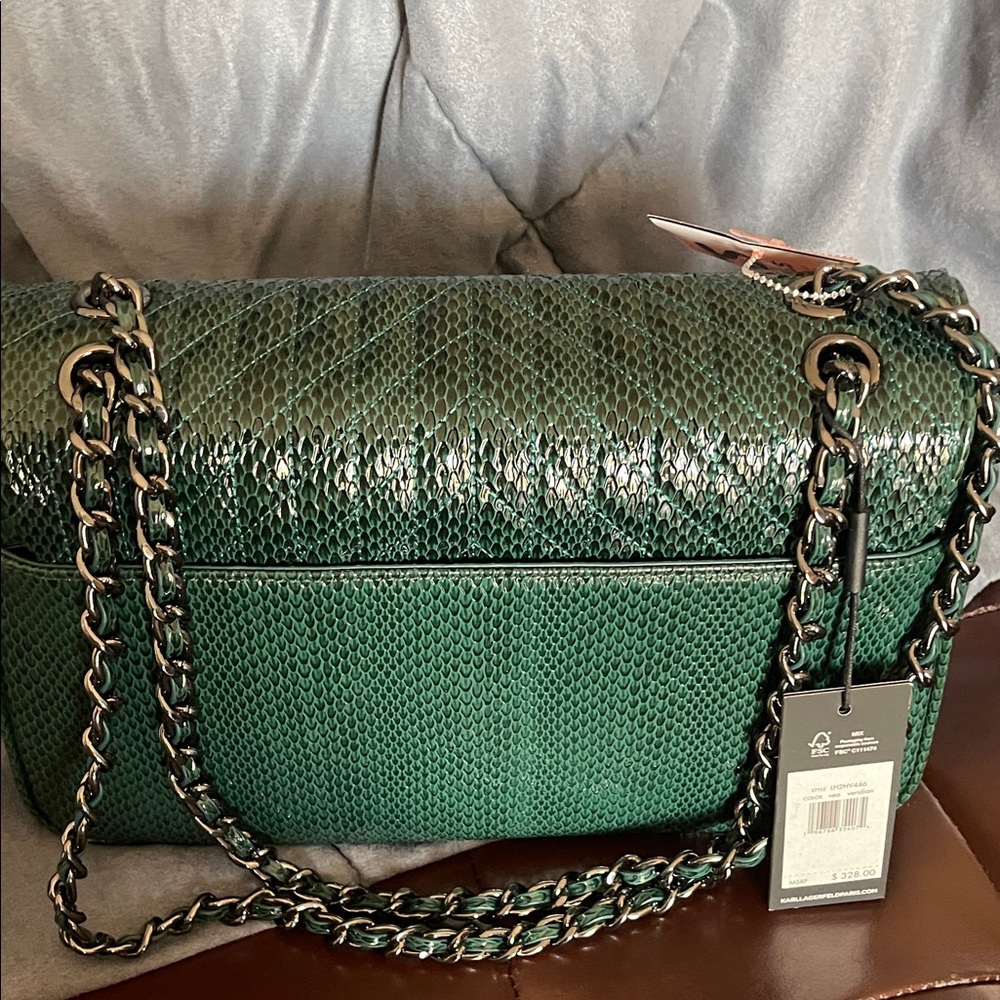 Karl Lagerfeld Green Shoulder Bag - Picture 2 of 7